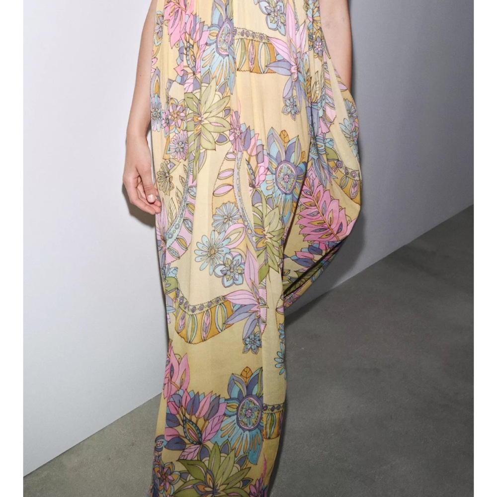 Zara Yellow Floral Maxi Dress - Picture 6 of 9